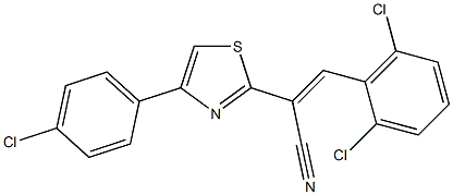 2-[4-(4-chlorophenyl)-1,3-thiazol-2-yl]-3-(2,6-dichlorophenyl)acrylonitrile Struktur