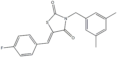 3-(3,5-dimethylbenzyl)-5-[(Z)-(4-fluorophenyl)methylidene]-1,3-thiazolane-2,4-dione Struktur