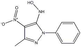 N-(3-methyl-4-nitro-1-phenyl-1H-pyrazol-5-yl)hydroxylamine Struktur