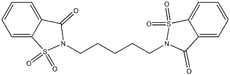 2-[5-(1,1,3-trioxo-2,3-dihydro-1H-1lambda~6~-benzo[d]isothiazol-2-yl)pentyl]-2,3-dihydro-1H-1lambda~6~-benzo[d]isothiazole-1,1,3-trione Struktur