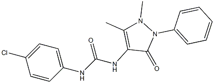 N-(4-chlorophenyl)-N'-(1,5-dimethyl-3-oxo-2-phenyl-2,3-dihydro-1H-pyrazol-4-yl)urea Struktur