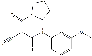 N1-(3-methoxyphenyl)-2-cyano-3-oxo-3-tetrahydro-1H-pyrrol-1-ylpropanethioamide Struktur