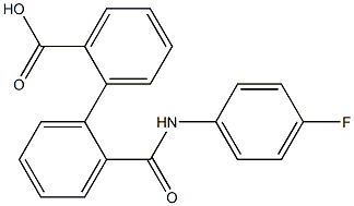 2'-[(4-fluoroanilino)carbonyl][1,1'-biphenyl]-2-carboxylic acid Struktur