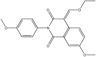 4-(ethoxymethylidene)-7-methoxy-2-(4-methoxyphenyl)-1,2,3,4-tetrahydroisoquinoline-1,3-dione Struktur