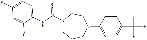 N1-(2,4-difluorophenyl)-4-[5-(trifluoromethyl)-2-pyridyl]-1,4-diazepane-1-carbothioamide Struktur