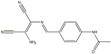 N-[4-({[(Z)-2-amino-1-cyano-3-nitrilo-1-propenyl]imino}methyl)phenyl]acetamide Struktur