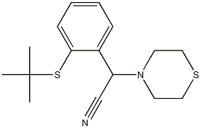 2-[2-(tert-butylthio)phenyl]-2-(1,4-thiazinan-4-yl)acetonitrile Struktur