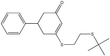 3-{[2-(tert-butylthio)ethyl]thio}-5-phenylcyclohex-2-en-1-one Struktur