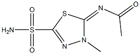 N1-[5-(aminosulfonyl)-3-methyl-2,3-dihydro-1,3,4-thiadiazol-2-yliden]acetamide Struktur