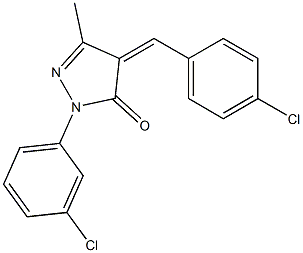 4-(4-chlorobenzylidene)-1-(3-chlorophenyl)-3-methyl-4,5-dihydro-1H-pyrazol-5-one Struktur