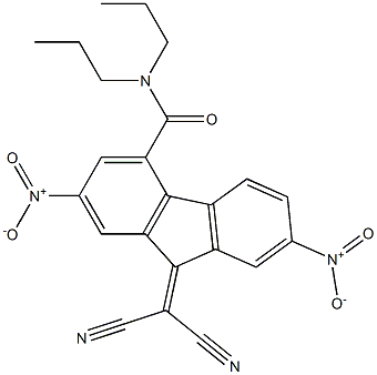 N4,N4-dipropyl-9-(dicyanomethylidene)-2,7-dinitro-9H-fluorene-4-carboxamide Struktur