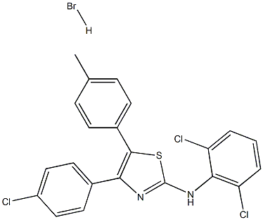 N2-(2,6-dichlorophenyl)-4-(4-chlorophenyl)-5-(4-methylphenyl)-1,3-thiazol-2-amine hydrobromide Struktur