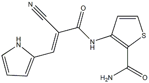 3-{[2-cyano-3-(1H-pyrrol-2-yl)acryloyl]amino}thiophene-2-carboxamide Struktur