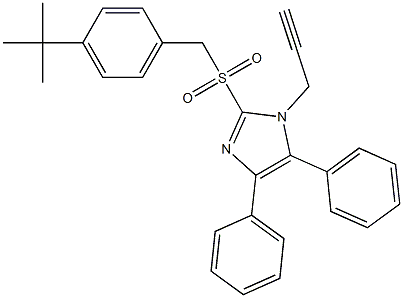 2-{[4-(tert-butyl)benzyl]sulfonyl}-4,5-diphenyl-1-(2-propynyl)-1H-imidazole Struktur