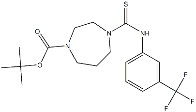 tert-butyl 4-{[3-(trifluoromethyl)anilino]carbothioyl}-1,4-diazepane-1-carboxylate Struktur