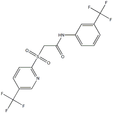 N1-[3-(trifluoromethyl)phenyl]-2-{[5-(trifluoromethyl)-2-pyridyl]sulfonyl}acetamide Struktur