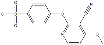 4-[(3-cyano-4-methoxy-2-pyridinyl)oxy]benzenesulfonoyl chloride Struktur