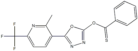 5-[2-methyl-6-(trifluoromethyl)-3-pyridyl]-1,3,4-oxadiazol-2-yl benzene-1-carbothioate Struktur