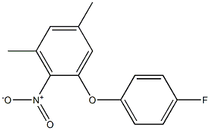 1-(4-fluorophenoxy)-3,5-dimethyl-2-nitrobenzene Struktur