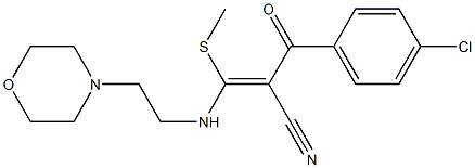 (Z)-2-(4-chlorobenzoyl)-3-(methylsulfanyl)-3-[(2-morpholinoethyl)amino]-2-propenenitrile Struktur