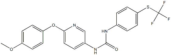 N-[6-(4-methoxyphenoxy)-3-pyridyl]-N'-{4-[(trifluoromethyl)thio]phenyl}urea Struktur