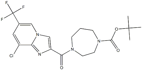 tert-butyl 4-{[8-chloro-6-(trifluoromethyl)imidazo[1,2-a]pyridin-2-yl]carbonyl}-1,4-diazepane-1-carboxylate Struktur