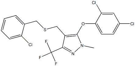 4-{[(2-chlorobenzyl)sulfanyl]methyl}-1-methyl-3-(trifluoromethyl)-1H-pyrazol-5-yl 2,4-dichlorophenyl ether Struktur