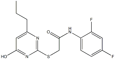 N1-(2,4-difluorophenyl)-2-[(4-hydroxy-6-propylpyrimidin-2-yl)thio]acetamide Struktur