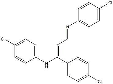 N1-{1-(4-chlorophenyl)-3-[(4-chlorophenyl)imino]prop-1-enyl}-4-chloroanilin e Struktur