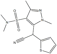 5-[cyano(2-thienyl)methyl]-N,N,1,3-tetramethyl-1H-pyrazole-4-sulfonamide Struktur