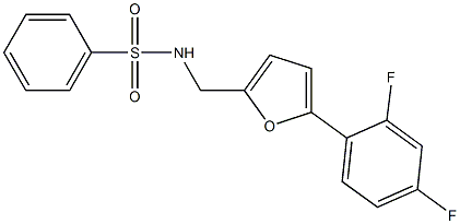 N1-{[5-(2,4-difluorophenyl)-2-furyl]methyl}benzene-1-sulfonamide Struktur