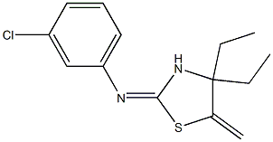 N1-(4,4-diethyl-5-methylidene-1,3-thiazolan-2-yliden)-3-chloroaniline Struktur