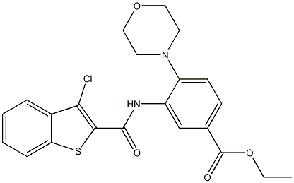 ethyl 3-{[(3-chlorobenzo[b]thiophen-2-yl)carbonyl]amino}-4-morpholinobenzoate Struktur