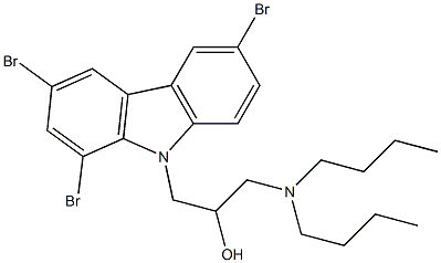 1-(dibutylamino)-3-(1,3,6-tribromo-9H-carbazol-9-yl)propan-2-ol Struktur