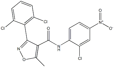 N4-(2-chloro-4-nitrophenyl)-3-(2,6-dichlorophenyl)-5-methylisoxazole-4-carboxamide Struktur