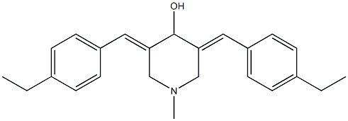 3,5-bis[(E)-(4-ethylphenyl)methylidene]-1-methyl-4-piperidinol Struktur