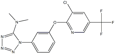 1-(3-{[3-chloro-5-(trifluoromethyl)-2-pyridinyl]oxy}phenyl)-N,N-dimethyl-1H-1,2,3,4-tetraazol-5-amine Struktur