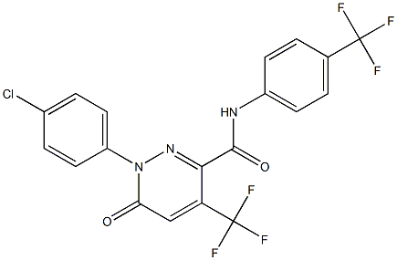 1-(4-chlorophenyl)-6-oxo-4-(trifluoromethyl)-N-[4-(trifluoromethyl)phenyl]-1,6-dihydro-3-pyridazinecarboxamide Struktur