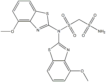 N,N-di(4-methoxy-1,3-benzothiazol-2-yl)methanedisulfonamide Struktur