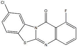 9-chloro-1-fluoro-12H-benzo[4,5][1,3]thiazolo[2,3-b]quinazolin-12-one Struktur