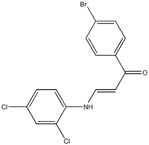 1-(4-bromophenyl)-3-(2,4-dichloroanilino)prop-2-en-1-one Struktur