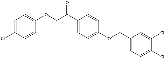 2-(4-chlorophenoxy)-1-{4-[(3,4-dichlorobenzyl)oxy]phenyl}ethan-1-one Struktur