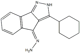 3-cyclohexylindeno[1,2-c]pyrazol-4(2H)-one hydrazone Struktur