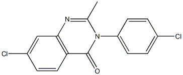 7-chloro-3-(4-chlorophenyl)-2-methyl-3,4-dihydroquinazolin-4-one Struktur