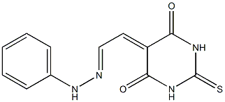 2-(4,6-dioxo-2-thioxohexahydropyrimidin-5-yliden)acetaldehyde 1-phenylhydrazone Struktur