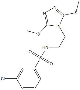 N1-{2-[3,5-di(methylthio)-4H-1,2,4-triazol-4-yl]ethyl}-3-chlorobenzene-1-sulfonamide Struktur