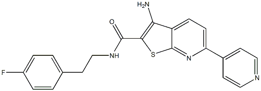 3-amino-N-(4-fluorophenethyl)-6-(4-pyridinyl)thieno[2,3-b]pyridine-2-carboxamide Struktur