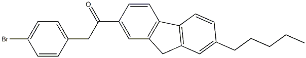 2-(4-bromophenyl)-1-(7-pentyl-9H-fluoren-2-yl)ethan-1-one Struktur