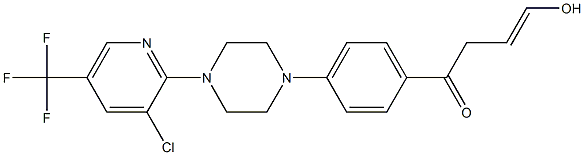 [3-(4-{4-[3-chloro-5-(trifluoromethyl)-2-pyridinyl]piperazino}phenyl)-3-oxopropylidene](methyl)ammoniumolate Struktur