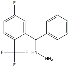 1-((5-fluoro-2-(trifluoromethyl)phenyl)(phenyl)methyl)hydrazine Struktur